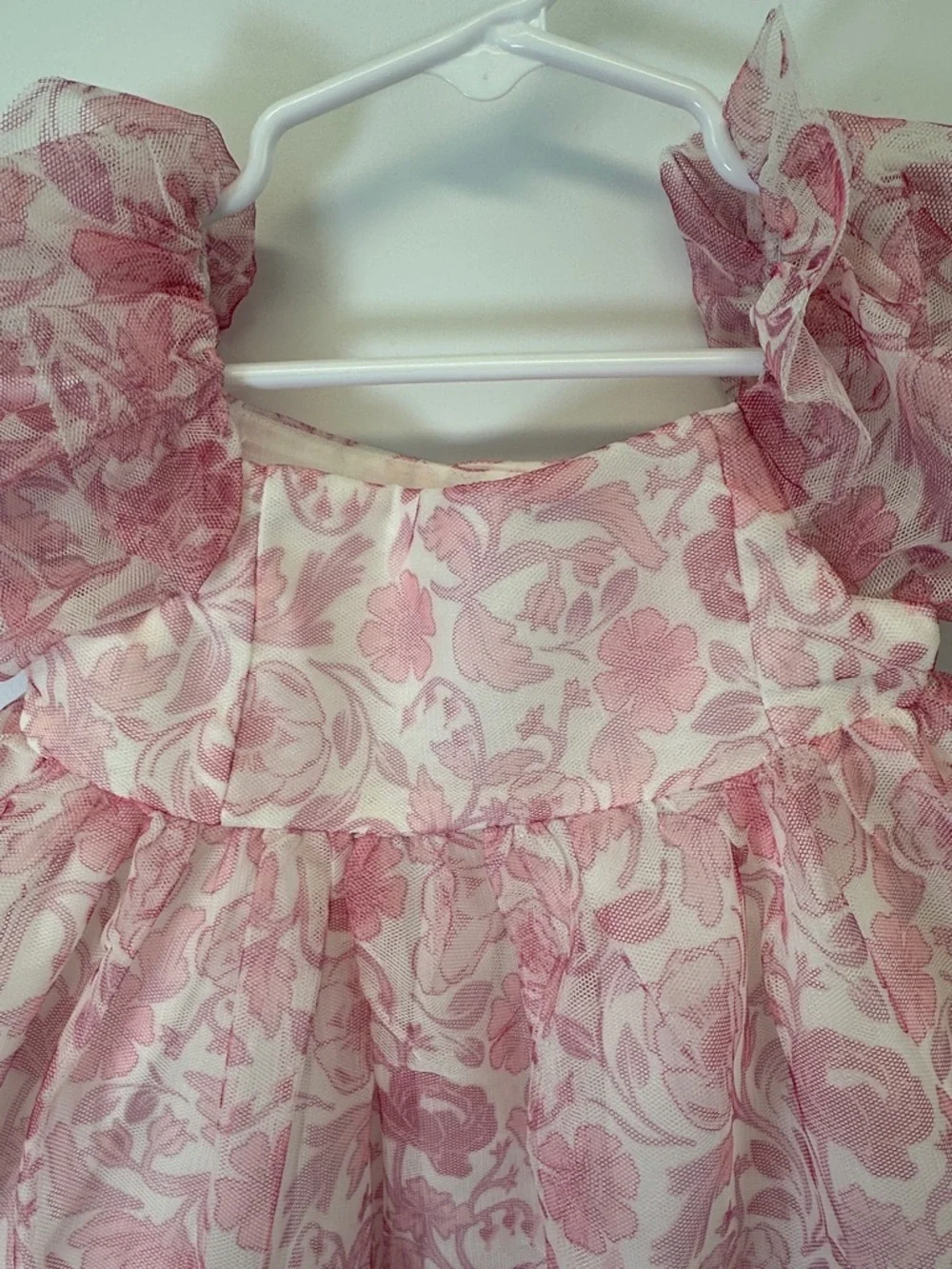 NWT Isaac Mizrahi Baby Girl Pink Floral Puff Sleeve Party Dress 24M